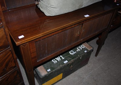 Lot 1012 - An antinque mahogany and checker banded inlaid...