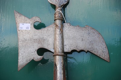 Lot 659 - An antique halberd / pole axe, the axe...