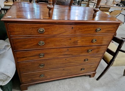 Lot 777 - A 19th century mahogany and inlaid secretaire...