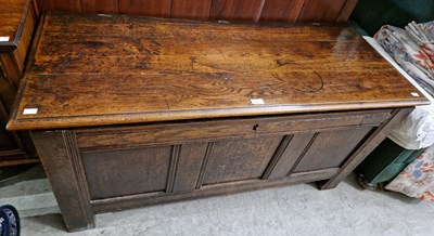 Lot 772 - A late 18th / early 19th century oak coffer,...