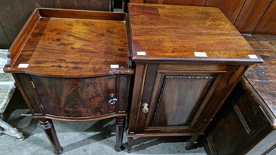 Lot 771 - A 19th century mahogany bowfront bedside...