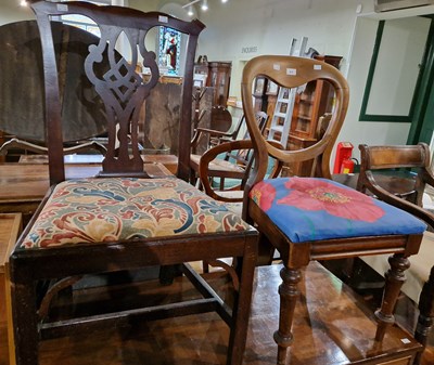 Lot 815 - An antique mahogany chair with drop-in seat...