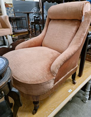 Lot 805 - A Victorian nursing chair with swept back in...