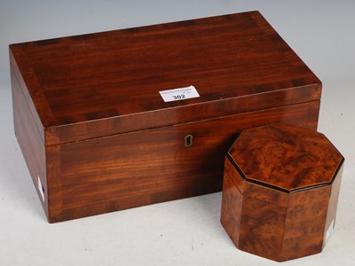 Lot 302 - An early 20th century walnut octagonal-shaped...