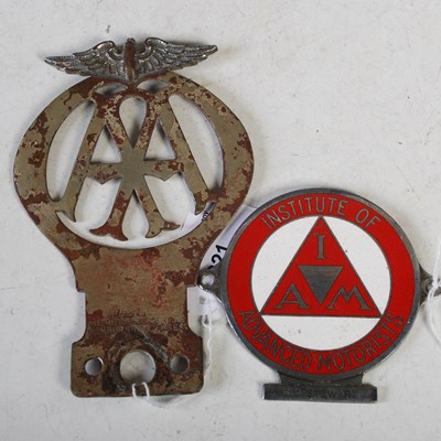 Lot 321 - A 1906 - 1930 AA car badge number 854827,...