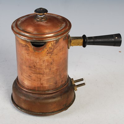 Lot 334 - An early 20th century copper coffee pot,...