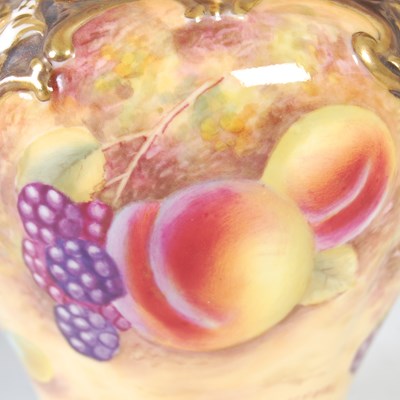 Lot 495 - A hand-painted Royal Worcester potpourri jar...