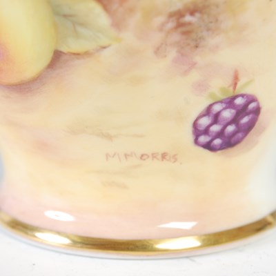 Lot 495 - A hand-painted Royal Worcester potpourri jar...