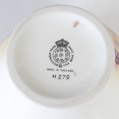 Lot 495 - A hand-painted Royal Worcester potpourri jar...