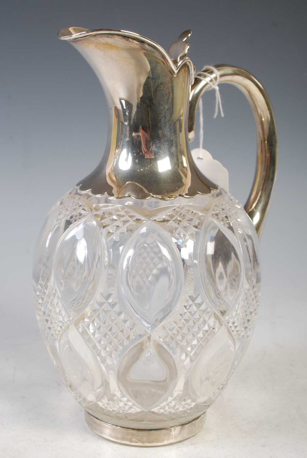 Lot 124 - A Victorian silver mounted cut glass claret...
