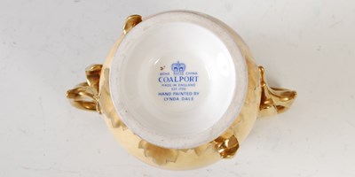 Lot 59 - A hand-painted Coalport twin-handled urn,...