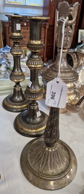 Lot 396 - A 'WMF' EP Art Nouveau style candlestick,...