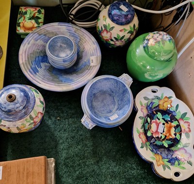 Lot 410 - A group of Maling to include ginger jars and...