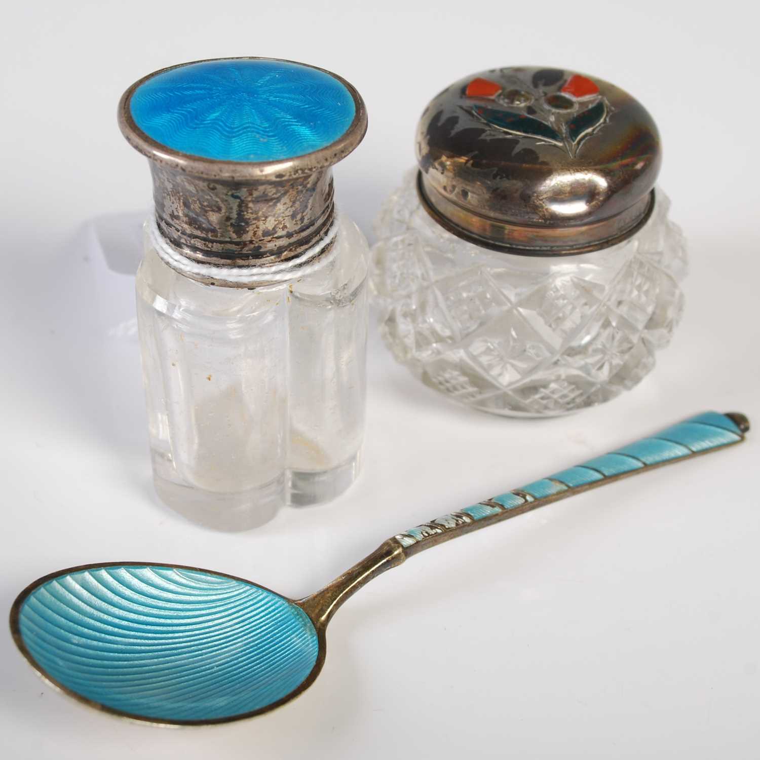 Lot 138 - A Birmingham silver mounted cut glass dressing...