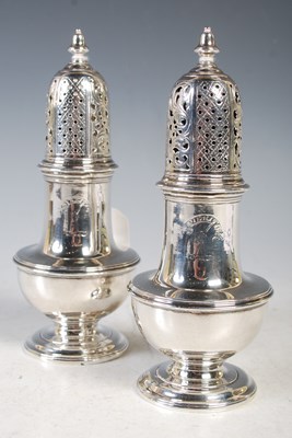 Lot 147 - A pair of Scottish George II silver sugar...