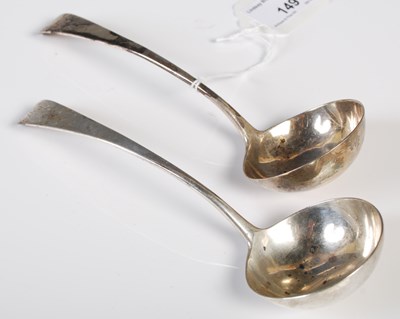 Lot 149 - A pair of George III silver sauce ladles,...
