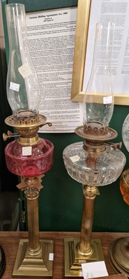 Lot 283 - A 20th century oil lamp (lacking shade) the...