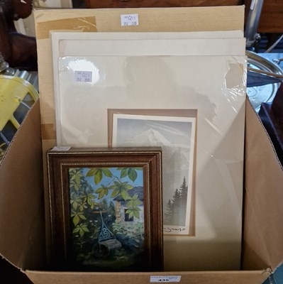 Lot 435 - Box - decorative pictures and prints, mostly...