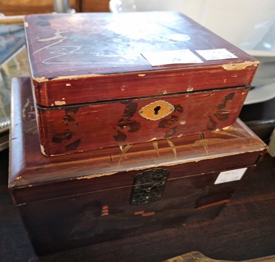 Lot 436 - Two assorted lacquer ware boxes, the larger...