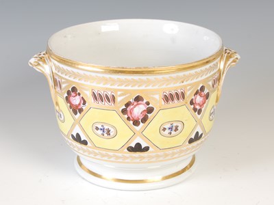 Lot 504 - A 19th century English porcelain cache pot,...