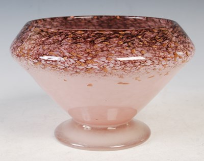 Lot 3 - A Monart glass bowl, mottled purple and pink...