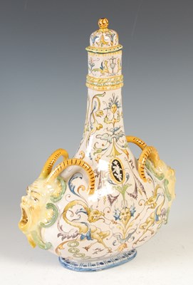 Lot 286 - An Italian Majolica pilgrim flask and cover,...