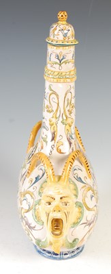 Lot 286 - An Italian Majolica pilgrim flask and cover,...