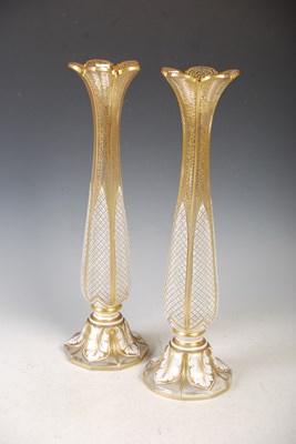 Lot 30 - A pair of Bohemian opaque white and clear...