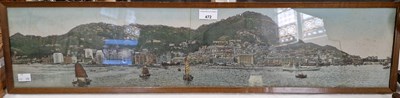 Lot 472 - An early 20th century silkwork panel of Hong...