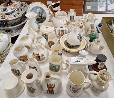 Lot 474 - A collection of assorted crested ware together...