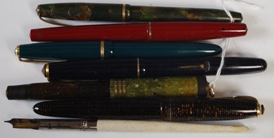 Lot 219 - A collection of six assorted fountain pens to...