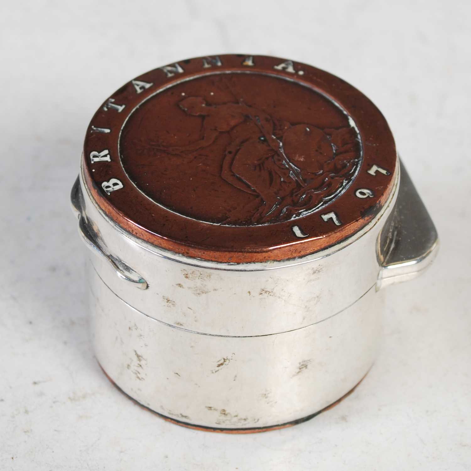 Lot 152 - A Victorian silver circular box with 1797...