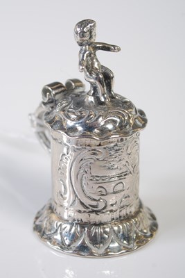 Lot 155 - An antique continental silver miniature lidded...