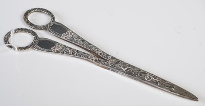 Lot 158 - A pair of Victorian silver grape scissors,...