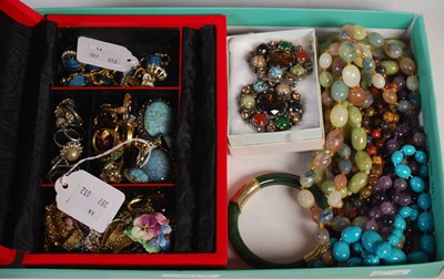 Lot 233 - Box - assorted costume jewellery to include...