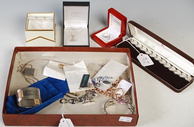 Lot 97 - Box of assorted costume jewellery to include...