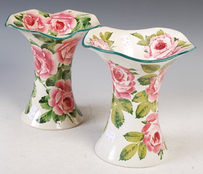 Lot 250 - A pair of Wemyss Pottery Lady Eva vases,...