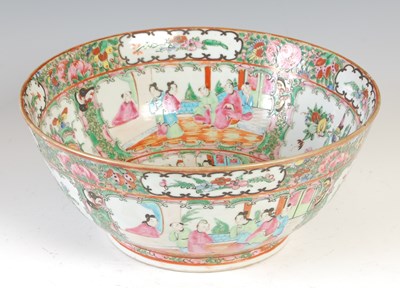 Lot 522 - A Chinese porcelain famille rose Canton punch...