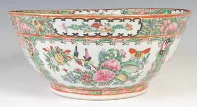 Lot 522 - A Chinese porcelain famille rose Canton punch...