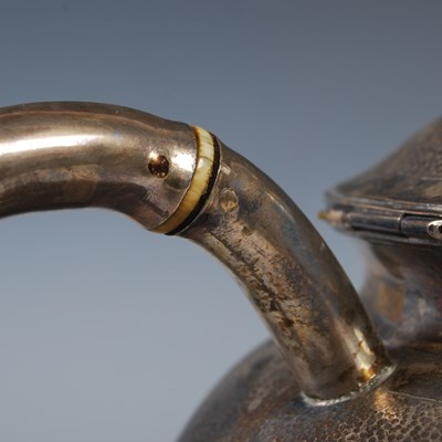 Lot 182 - A Chinese silver three-piece teaset, makers...