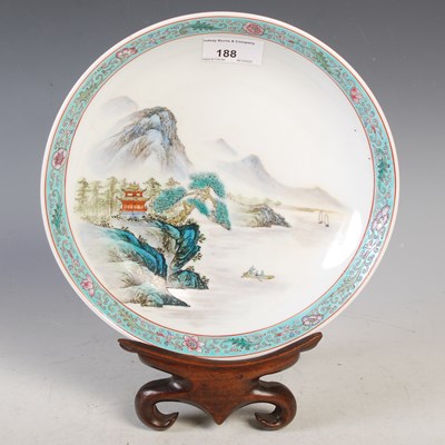 Lot 188 - A Chinese porcelain famille rose dish, 20th...