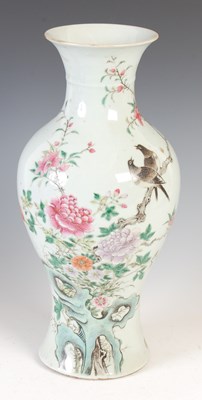 Lot 528 - A Chinese porcelain famille rose vase, Qing...