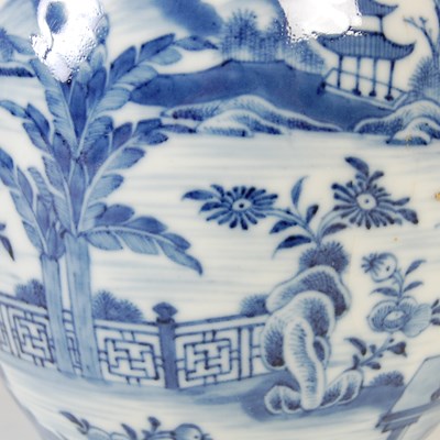 Lot 530 - A Chinese porcelain blue and white teapot and...