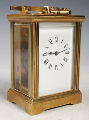 Lot 211 - An early 20th century brass carriage clock...