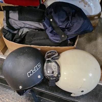 Lot 493 - A collection of vintage motorcycle equipment...