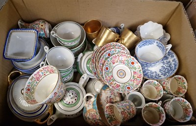 Lot 499 - Two boxes of assorted tea and dinner ware, to...