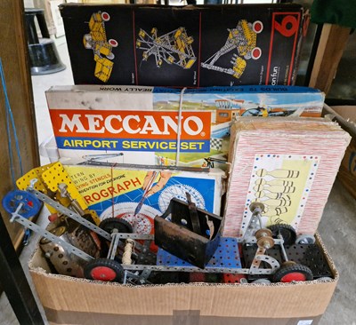 Lot 508 - A box of assorted vintage Meccano to include...