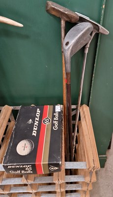 Lot 527 - A group of four assorted vintage golf clubs...