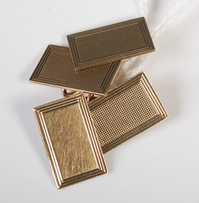 Lot 48 - A pair of vintage 9ct gold rectangular...