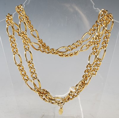 Lot 66 - A yellow metal necklace, Erwin Pearl.